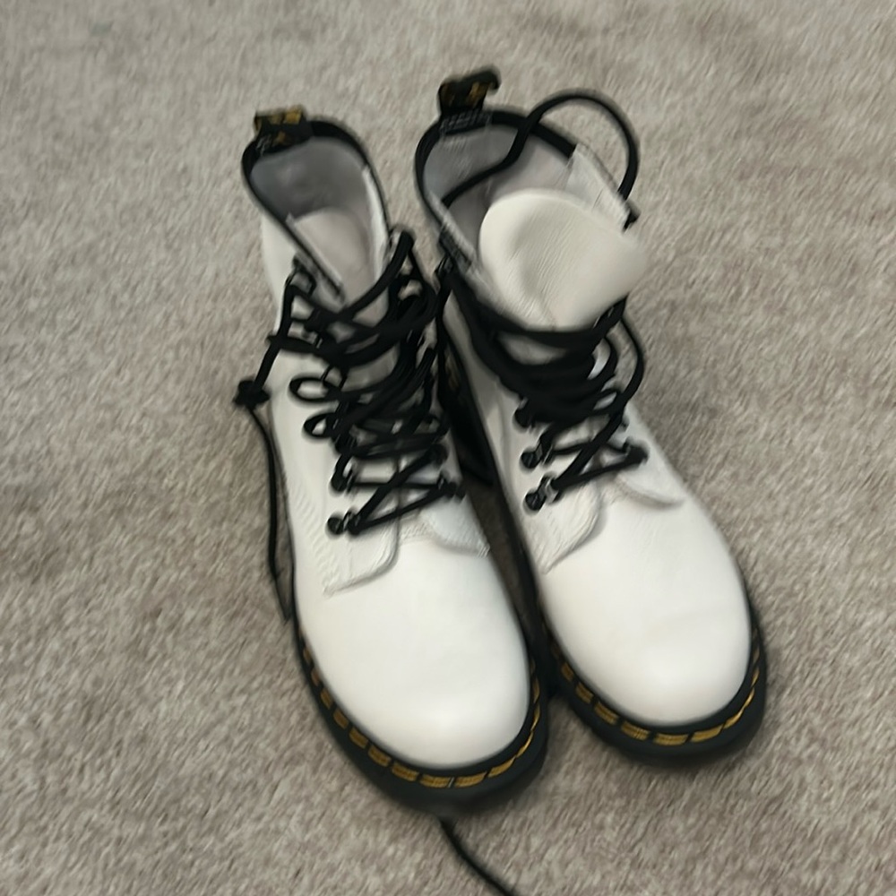 White Dr. Martens boots